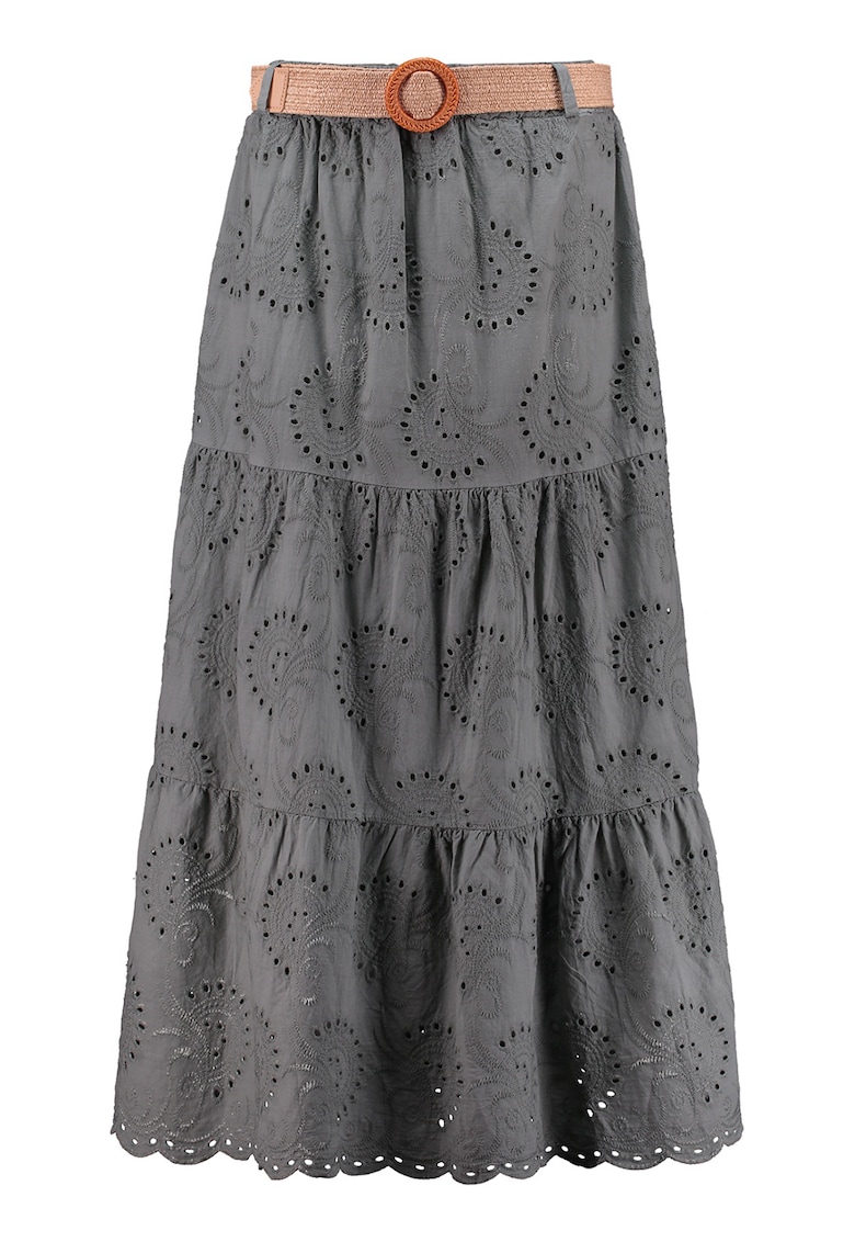 Fusta cu aspect stratificat si broderie