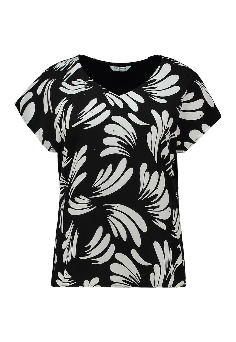 Tricou cu decolteu in V si imprimeu