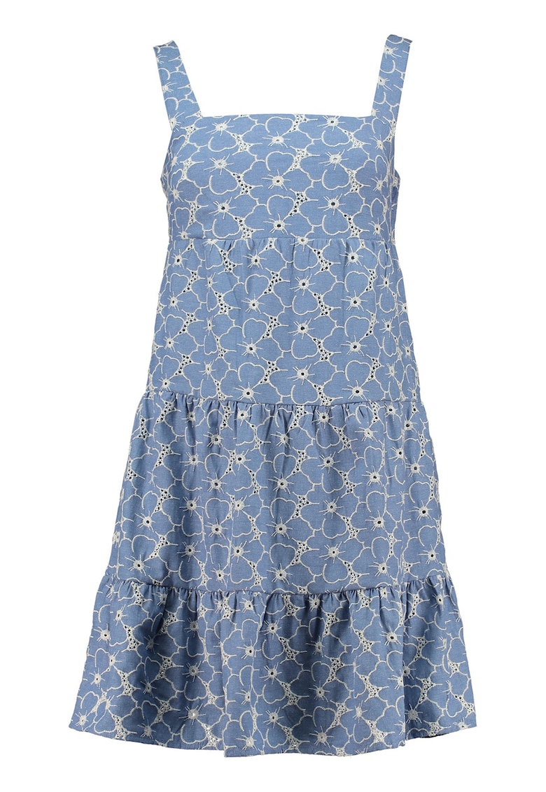 Rochie evazata cu broderie florala