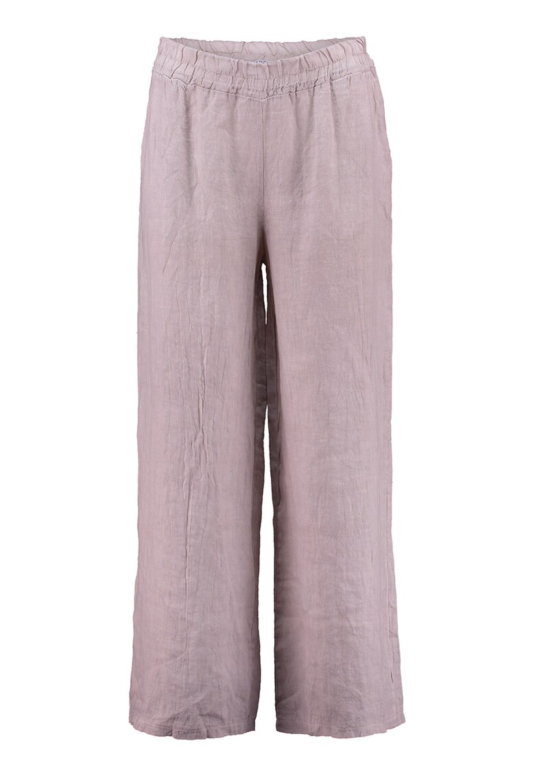 Pantaloni din in cu talie elastica