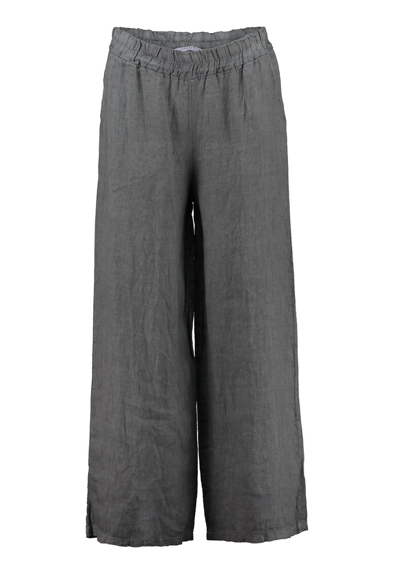 Pantaloni din in cu talie elastica