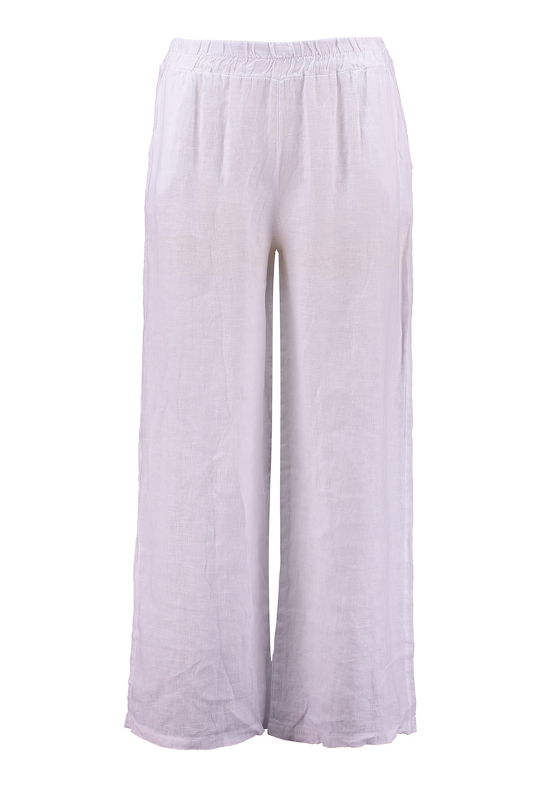 Pantaloni din in cu talie elastica