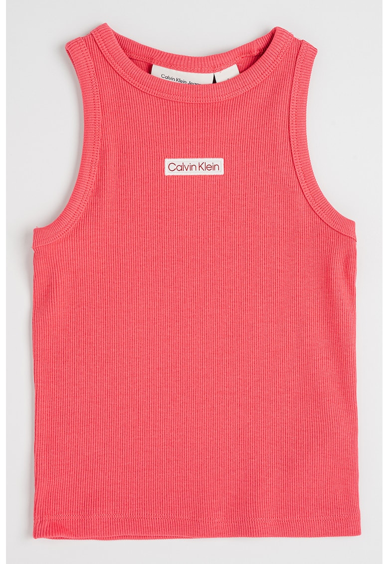 Top striat cu logo - Roz zmeuriu