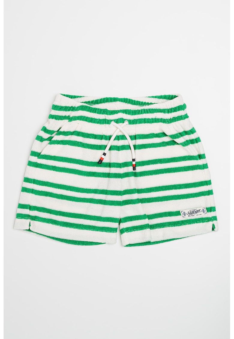 Pantaloni scurti din amestec de bumbac organic cu dungi