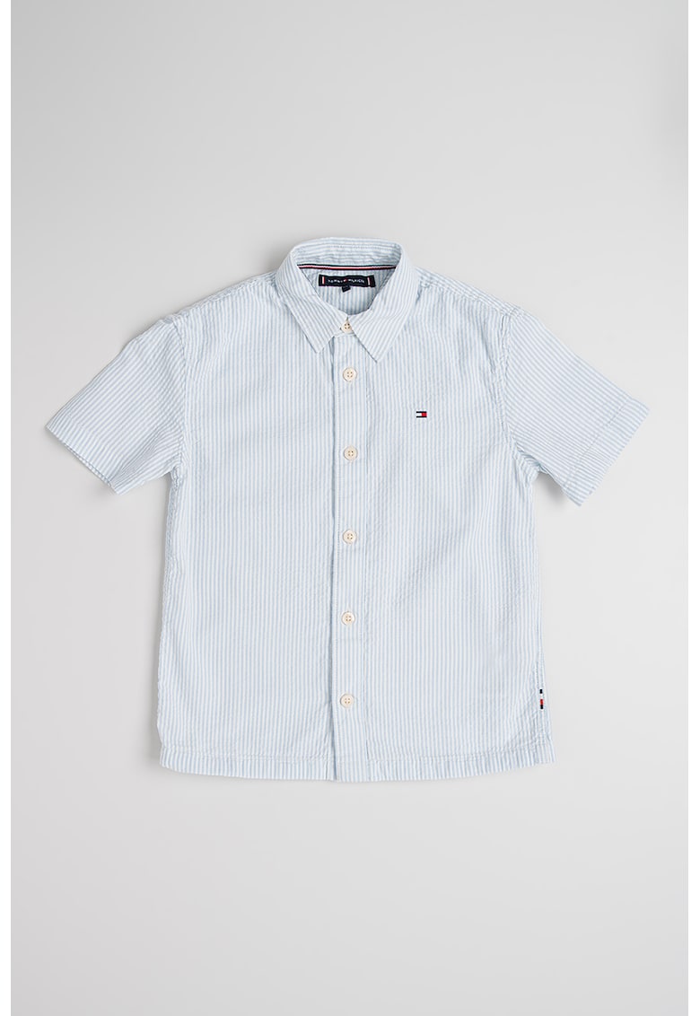 Camasa cu maneci scurte si dungi - Alb/Albastru glaciar