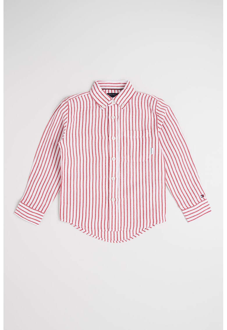 Camasa din amestec de in cu dungi