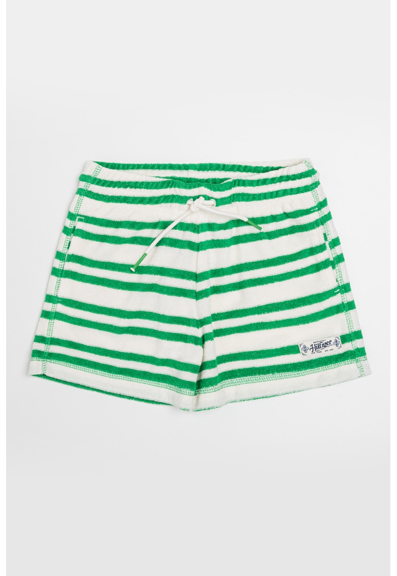 Pantaloni scurti cu dungi si snururi