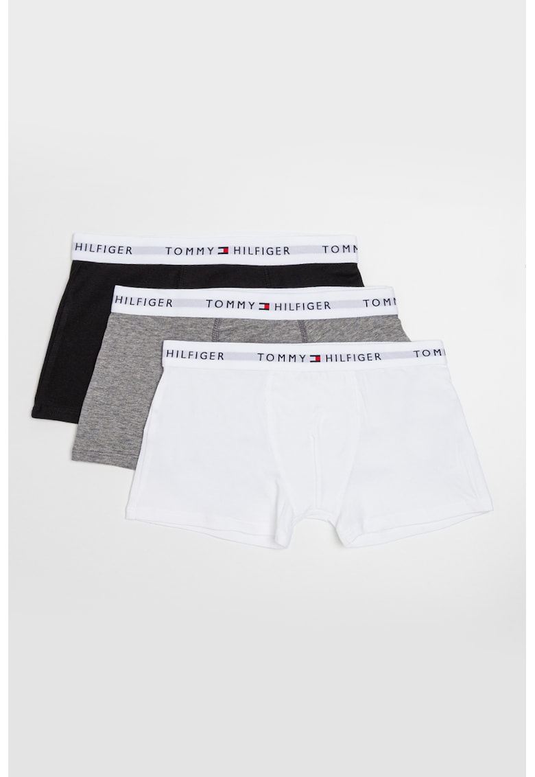 Set de boxeri uni cu banda logo in talie - 3 perechi