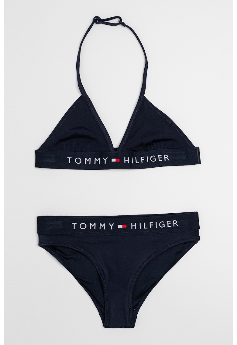 Costum de baie cu doua piese si imprimeu logo