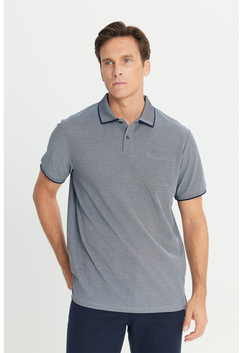 Tricou polo din material pique cu buzunar pe piept Tricou polo din material pique cu buzunar pe piept