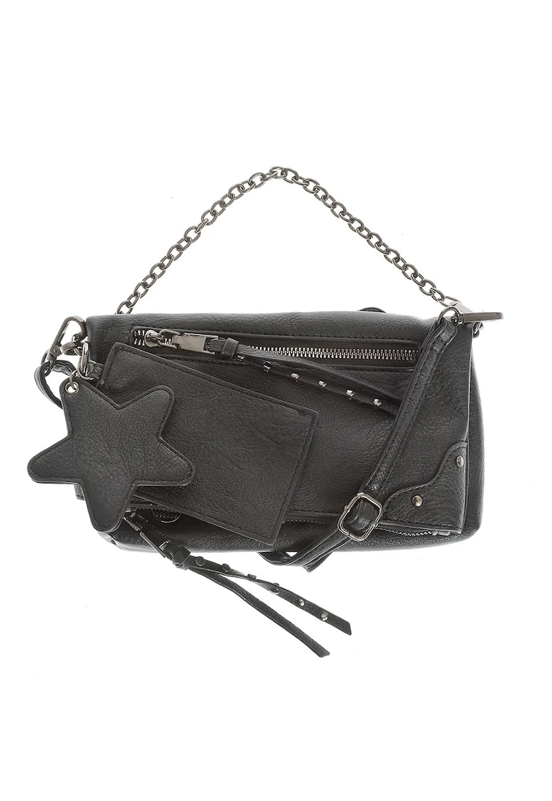 Geanta crossbody neagra cu bareta detasabila