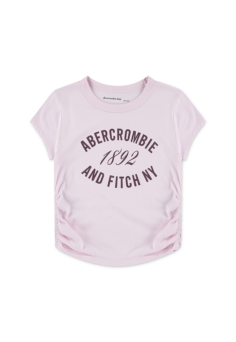 Tricou cu imprimeu text - Roz pal/Violet pruna