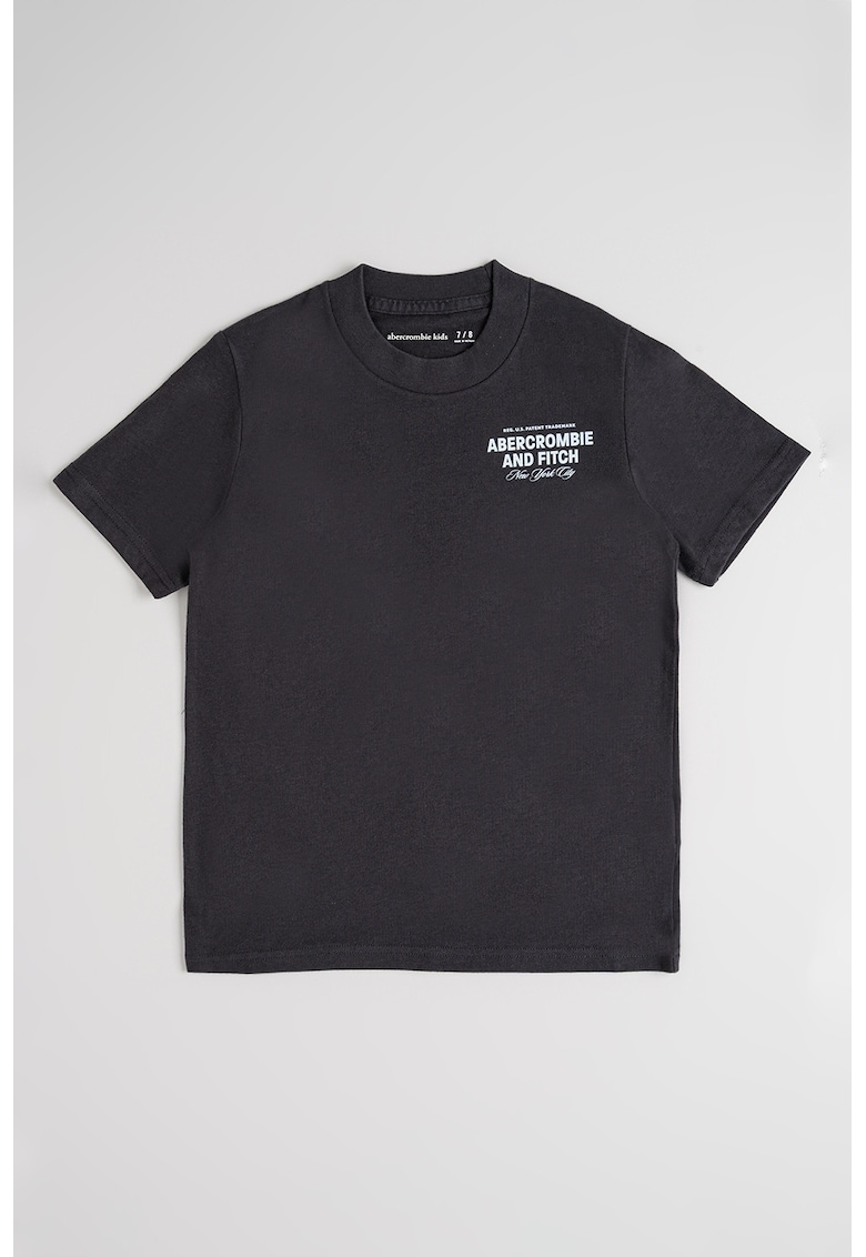 Tricou cu imprimeu text contrastant pe spate Tricou cu imprimeu text contrastant pe spate