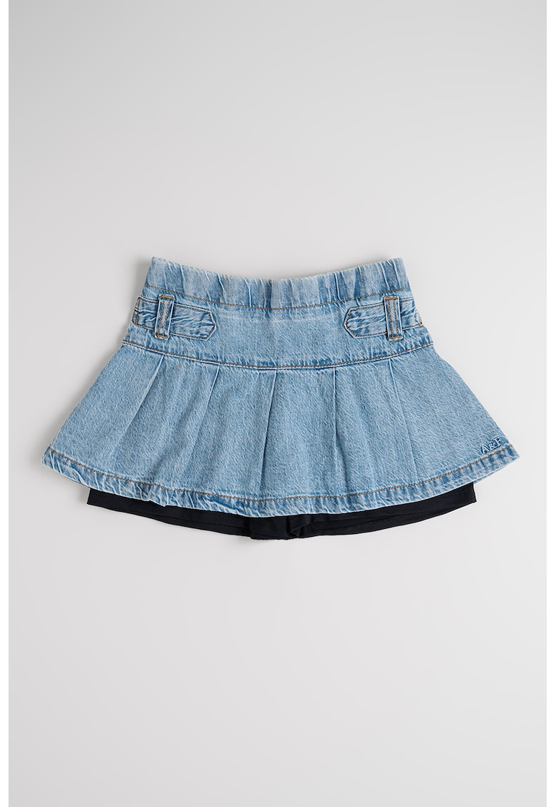 Fusta-pantalon din denim - Albastru deschis melange