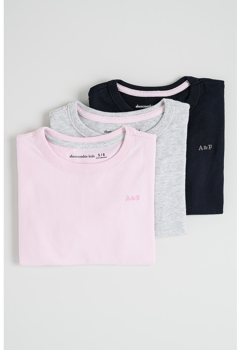 Set de bluza din amestec de bumbac cu decolteu la baza gatului - 3 piese