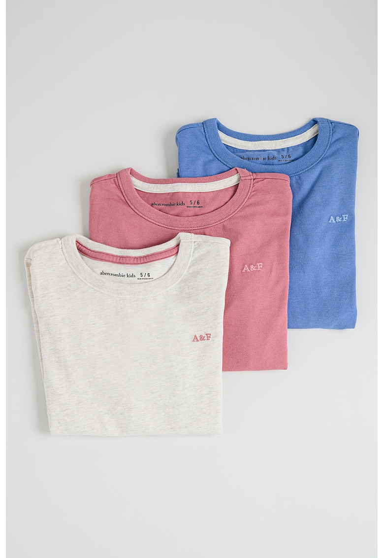 Set de bluza din amestec de bumbac cu decolteu la baza gatului - 3 piese