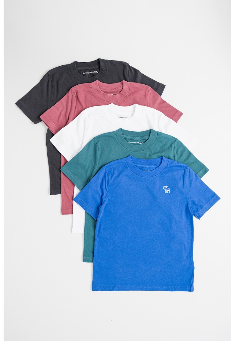 Set de tricouri cu decolteu la baza gatului - 5 piese