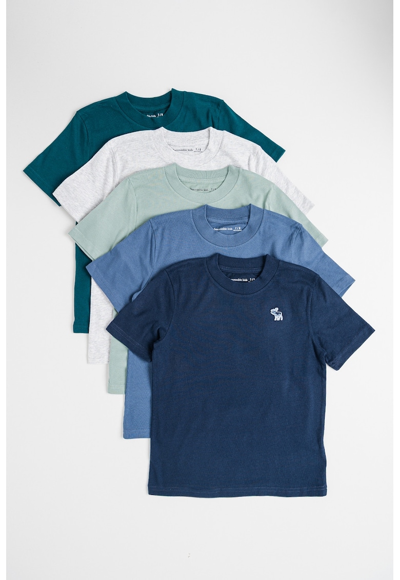 Set de tricouri cu decolteu la baza gatului - 5 piese