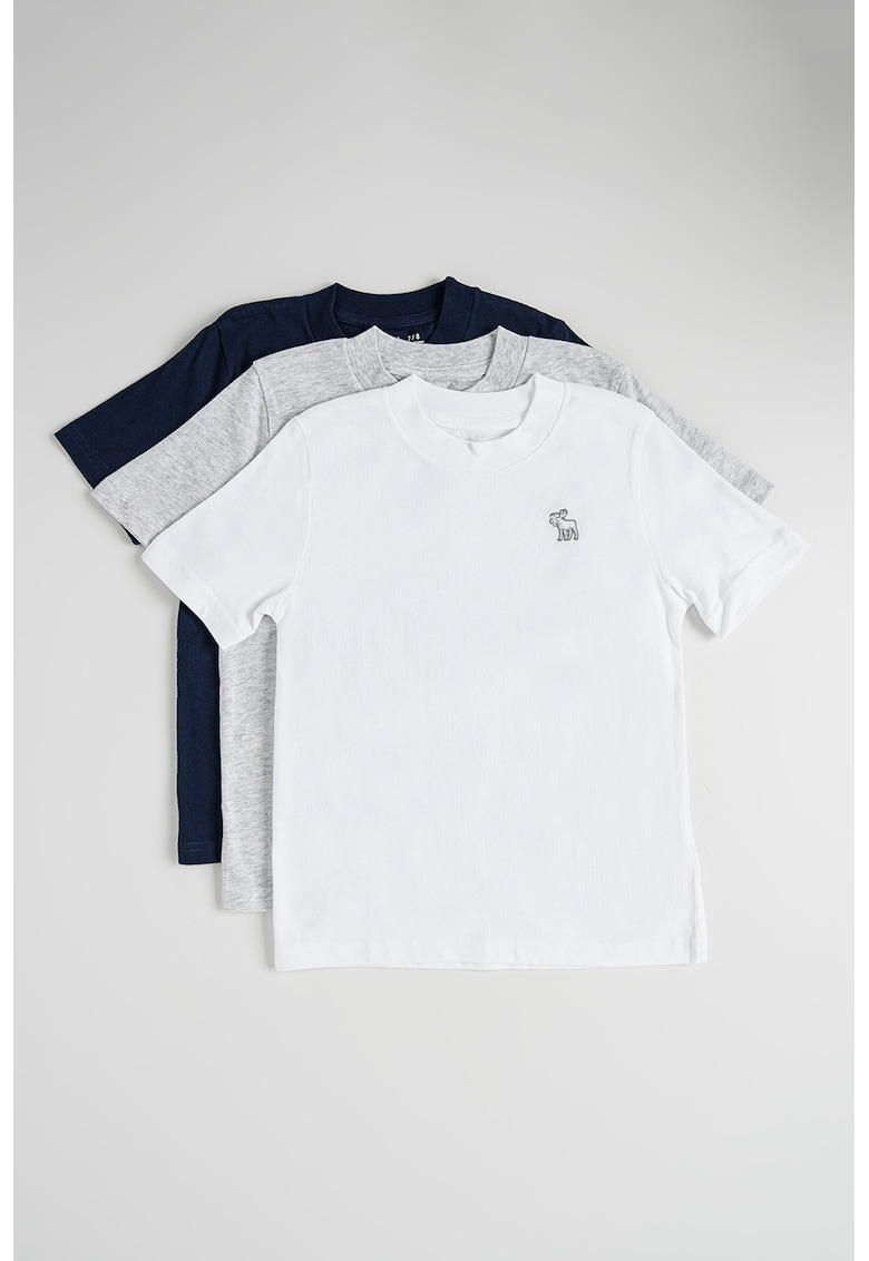 Set de tricouri din amestec de bumbac - 3 piese - Alb/Bleumarin
