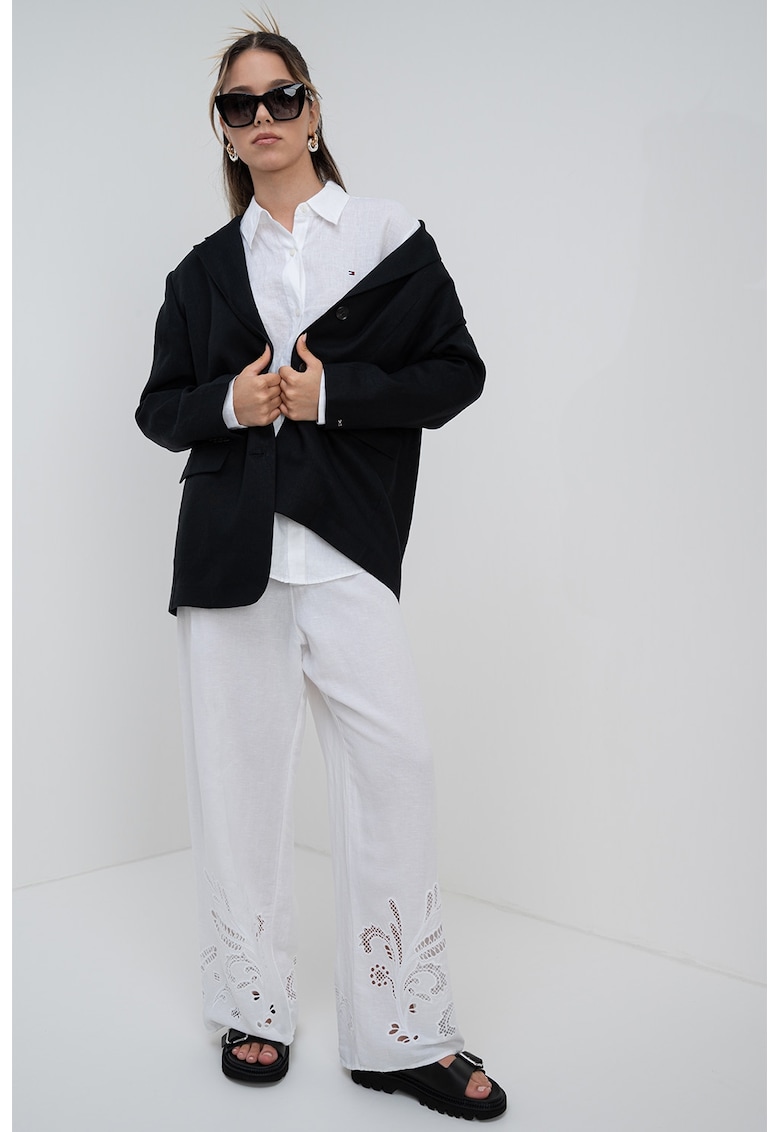 Sacou lejer din amestec de lyocell si in cu mansete cu nasturi