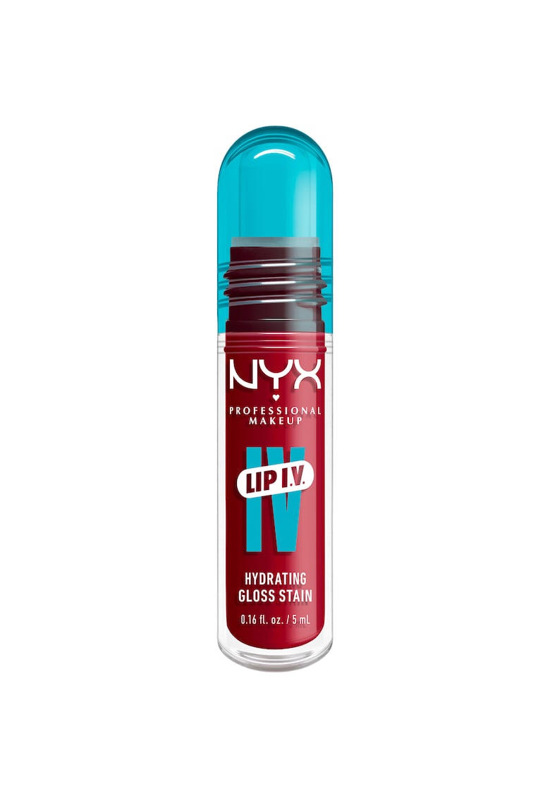 Luciu de buze hidratant cu efect de tint NYX PM Lip I.V. 5 ml - Red-Y.SET.WET