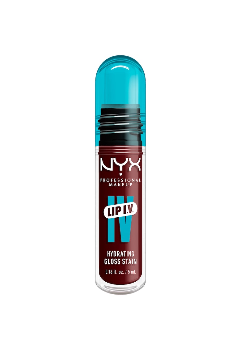 Luciu de buze hidratant cu efect de tint NYX PM Lip I.V. 5 ml - Water 'Bout Wine