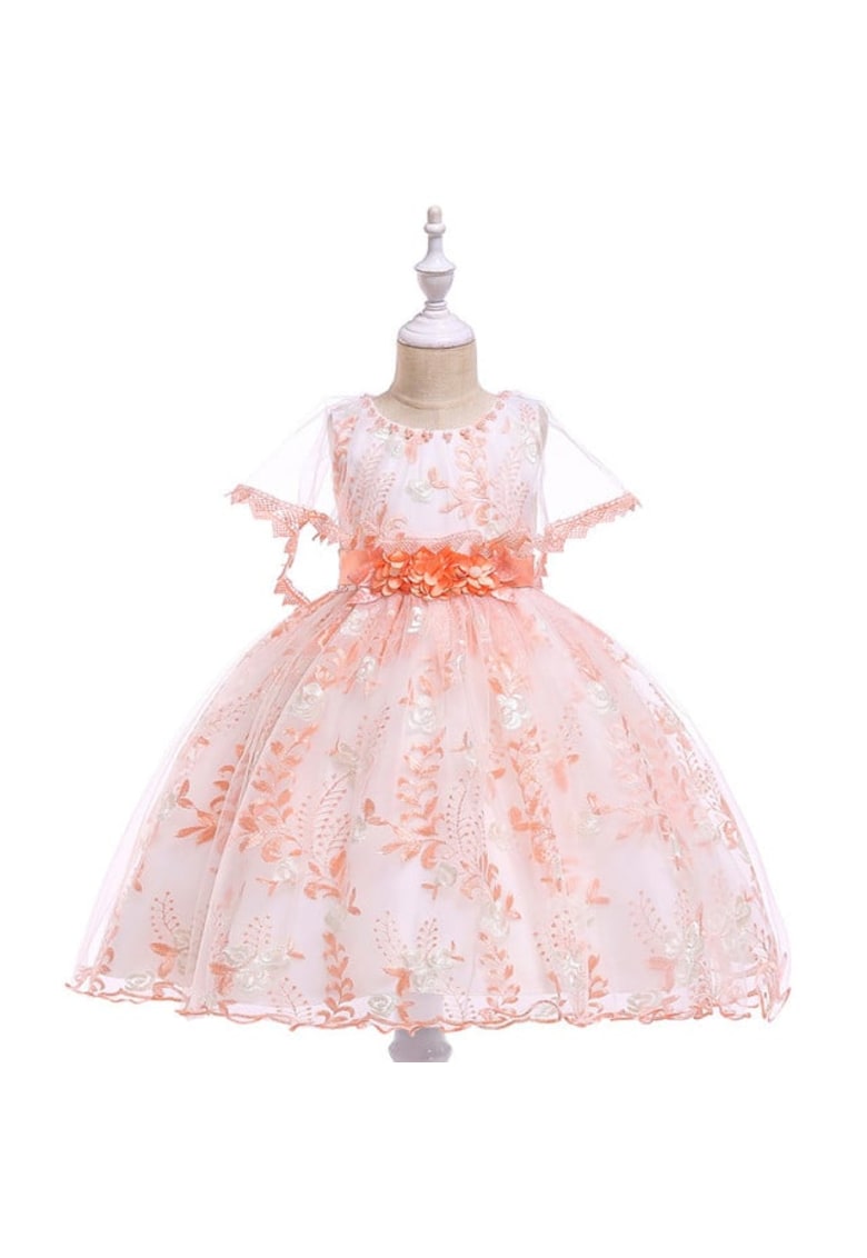 Rochie Ocazie Orange Royal Collection - Fara maneca - Alb - Portocaliu - Alb/Portocaliu