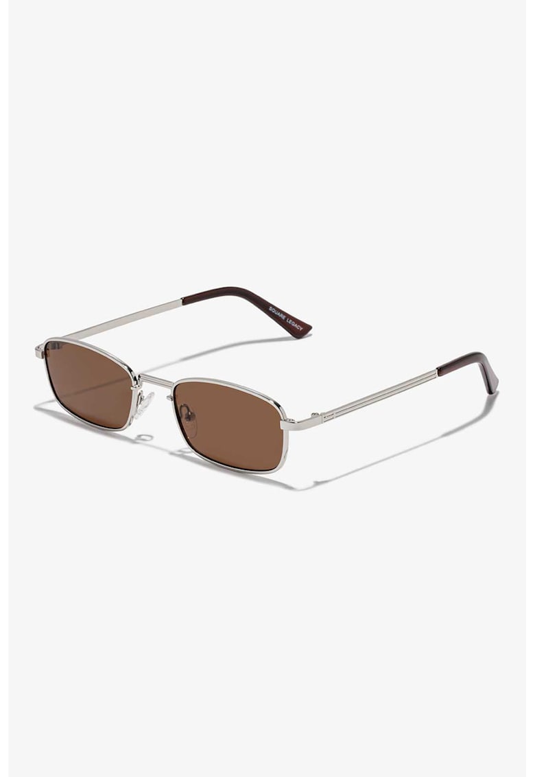 Ochelari de soare dreptunghiulari unisex cu rama metalica - Argintiu