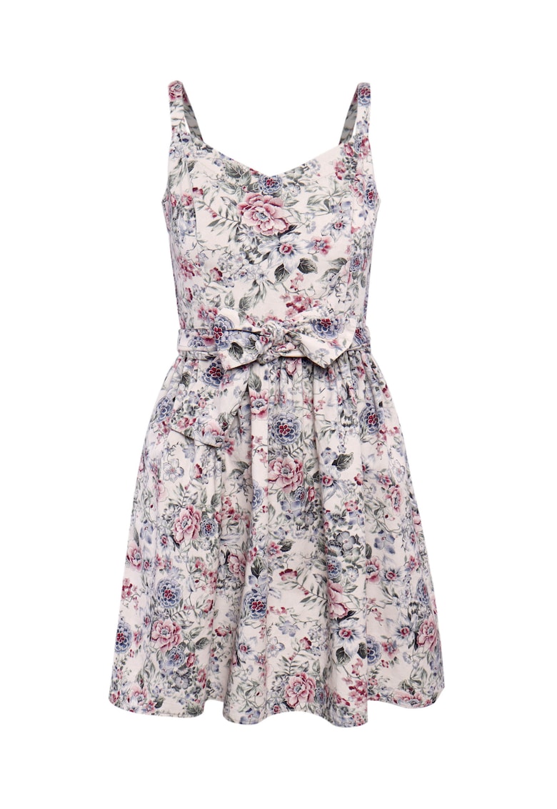 Rochie evazata de bumbac - cu imprimeu floral