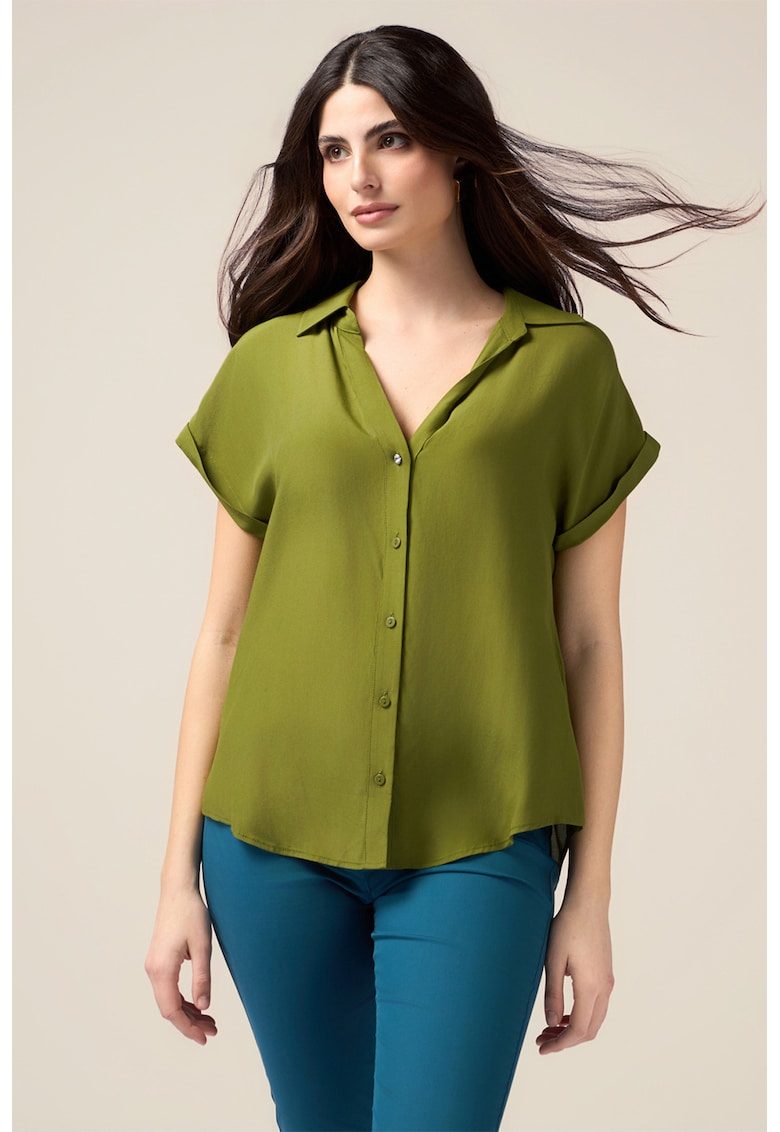 Camasa relaxed fit cu decolteu in V Camasa relaxed fit cu decolteu in V