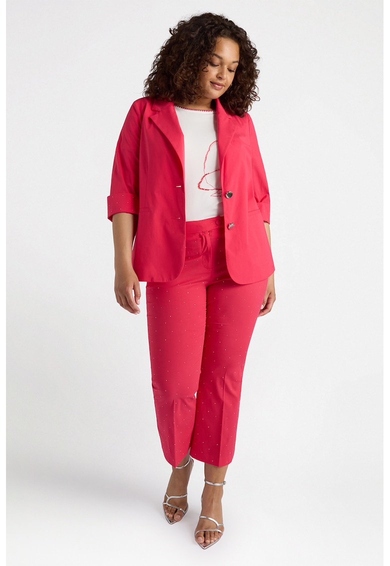 Pantaloni crop din amestec de bumbac si lyocell