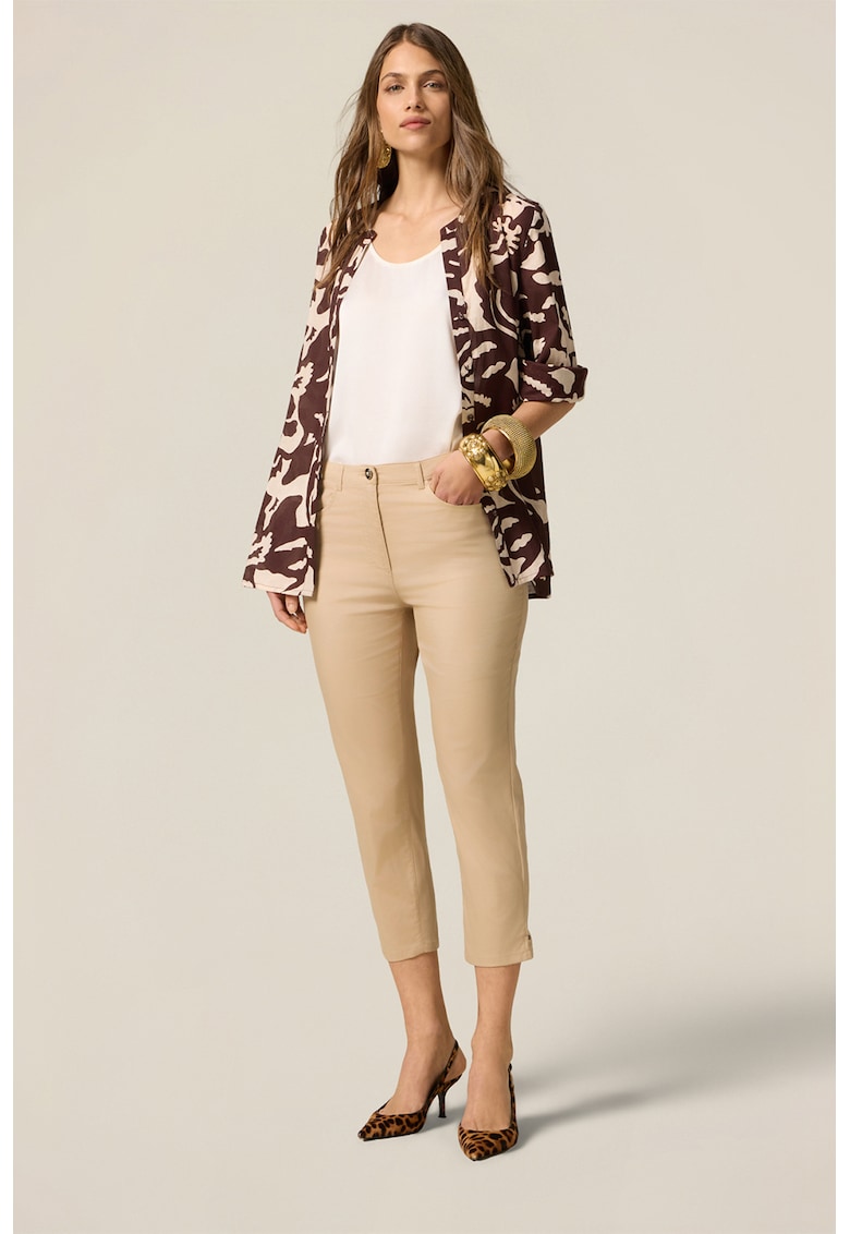Pantaloni capri din amestec de bumbac