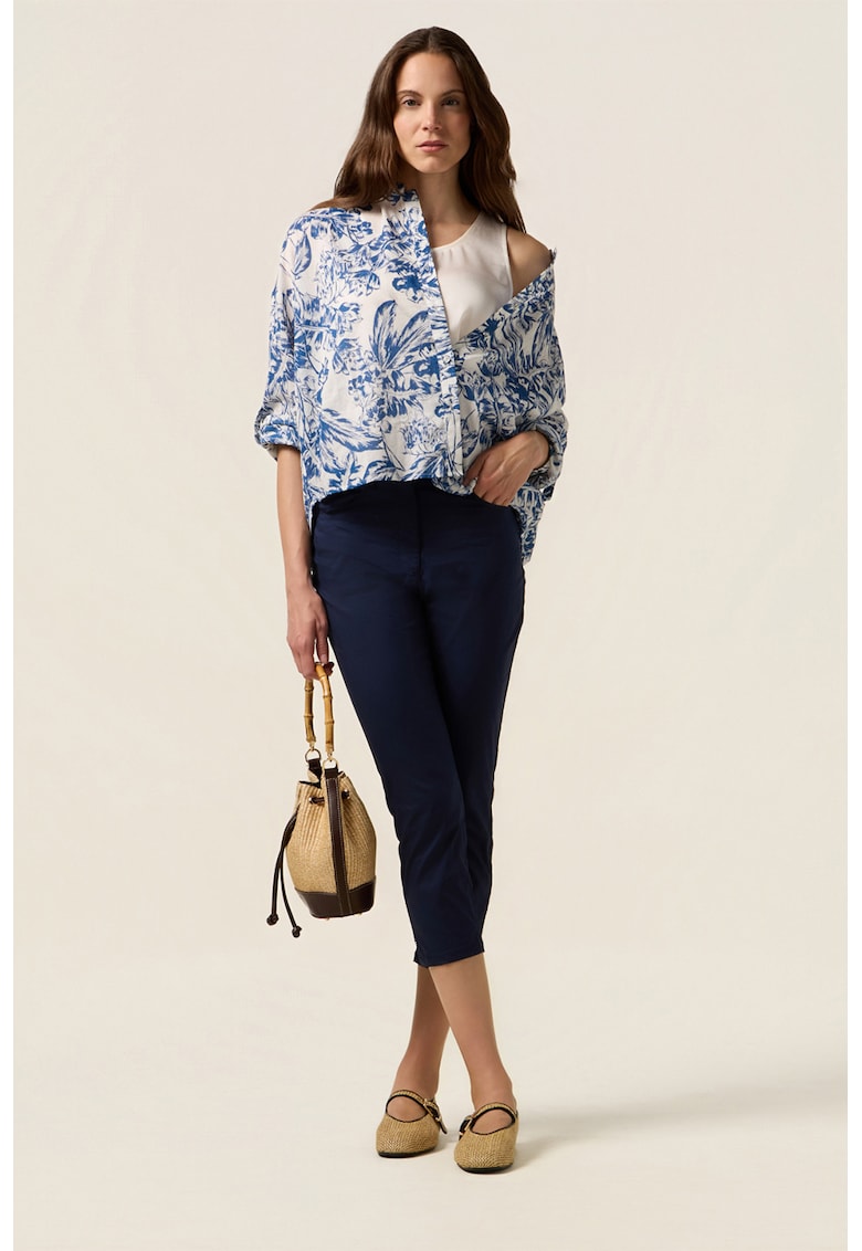 Pantaloni capri din amestec de bumbac