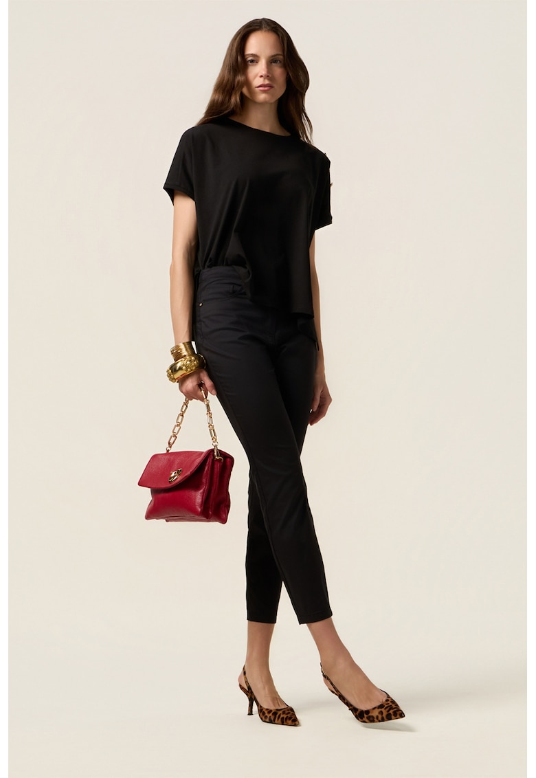 Pantaloni slim fit cu talie medie