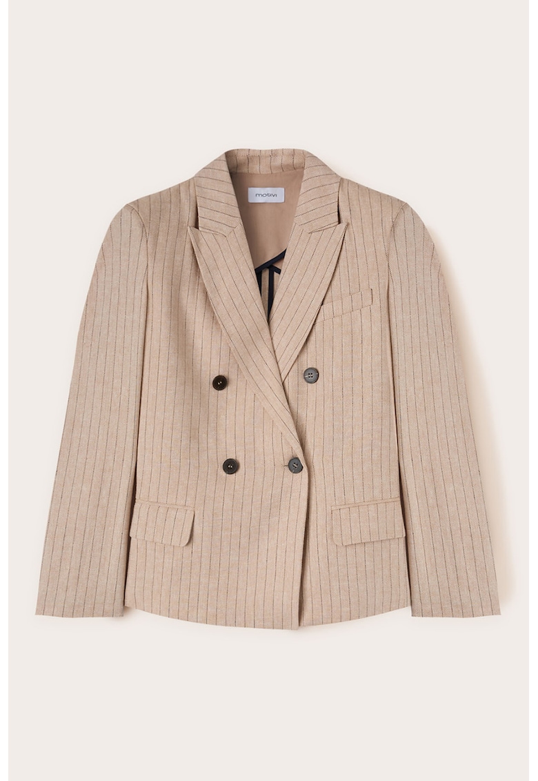 Sacou din amestec de in cu doua randuri de nasturi