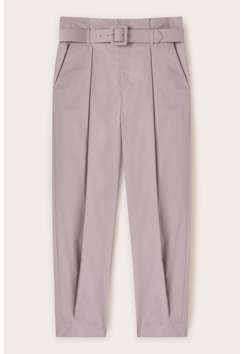 Pantaloni crop conici cu pliuri frontale Pantaloni crop conici cu pliuri frontale