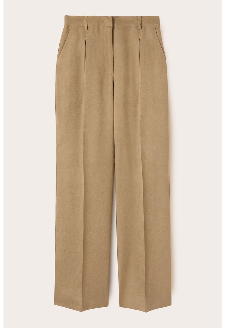 Pantaloni din amestec de in cu talie inalta Pantaloni din amestec de in cu talie inalta