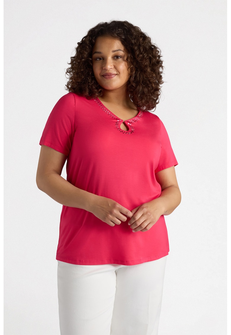 Tricou din amestec de lyocell cu decupaje