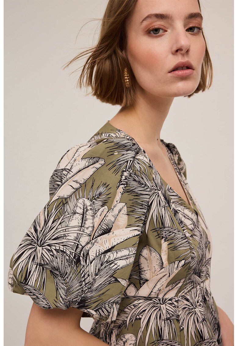 Bluza crop cu decolteu in V