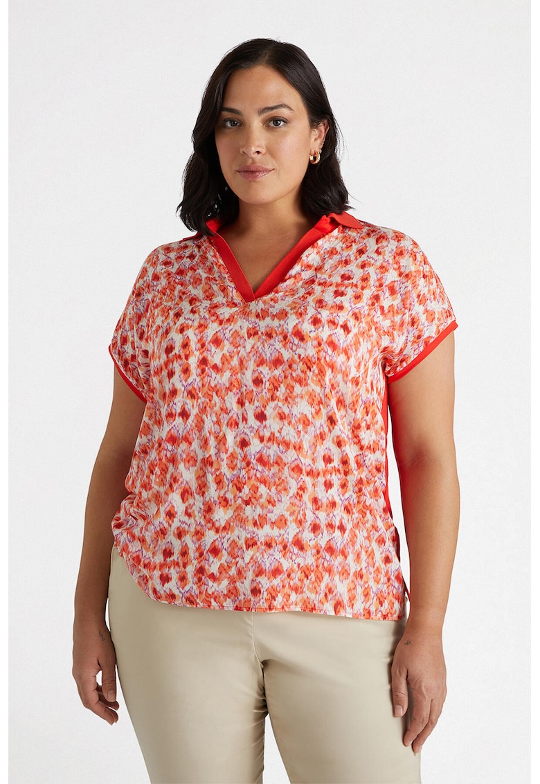 Tricou cu insertie din satin Tricou cu insertie din satin