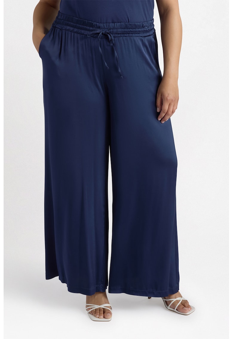 Pantaloni din satin cu croiala ampla Pantaloni din satin cu croiala ampla