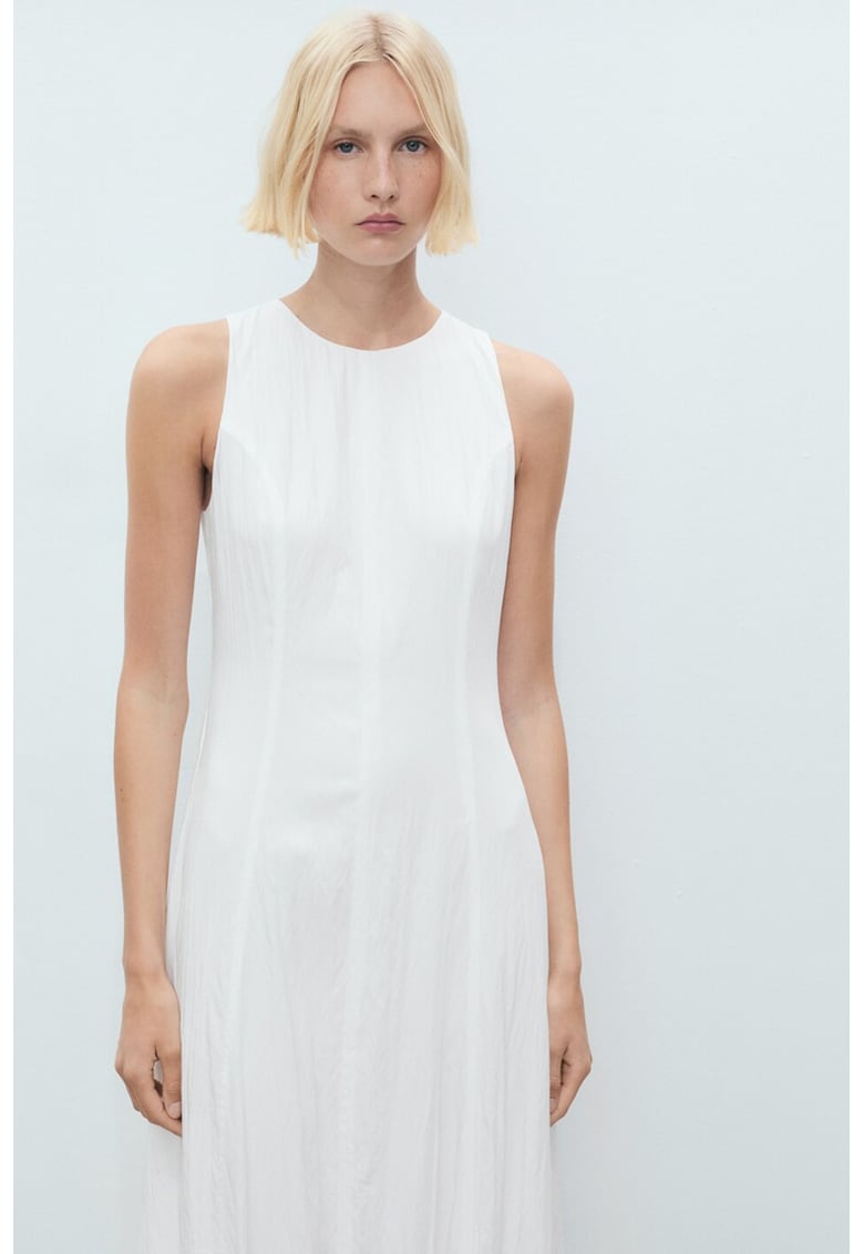 Rochie midi cu croiala balon - Alb