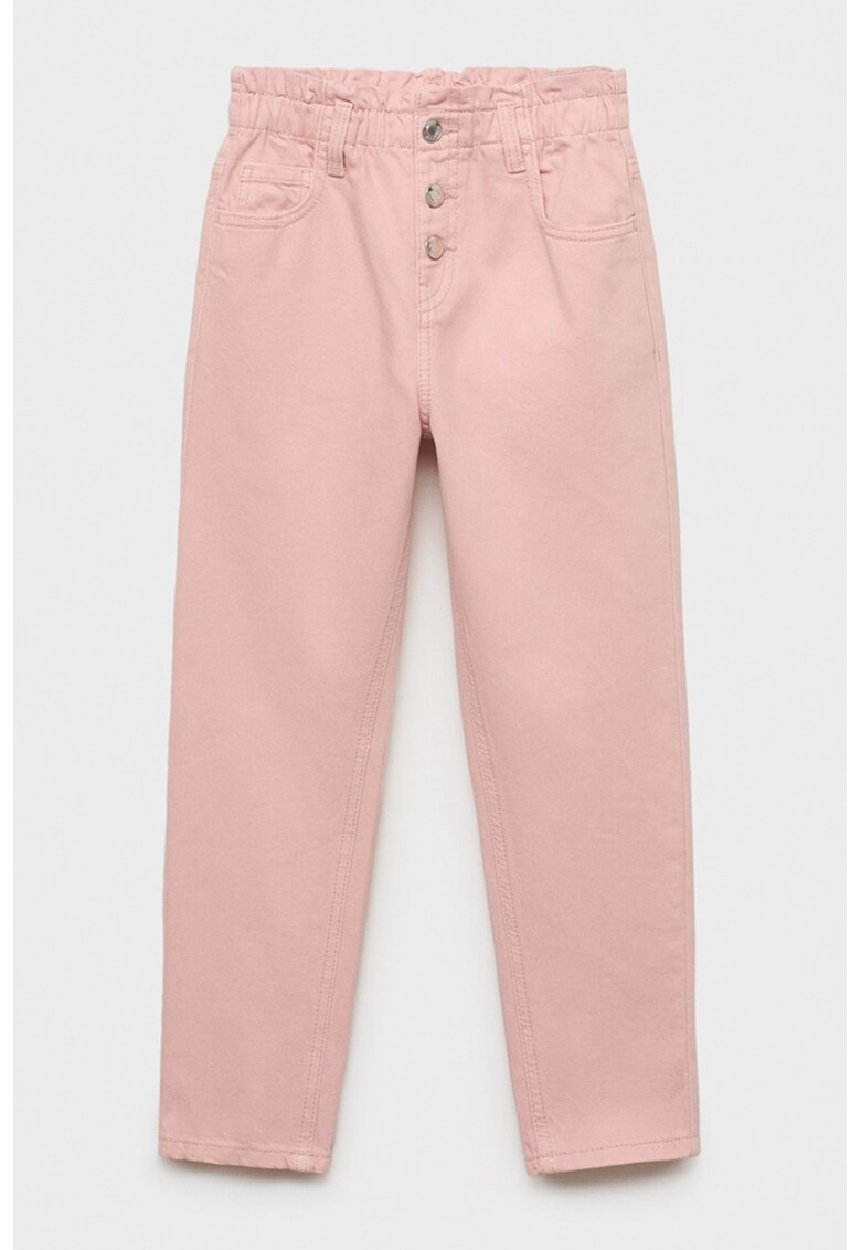 Blugi cu nasturi si talie elastica - Roz somon