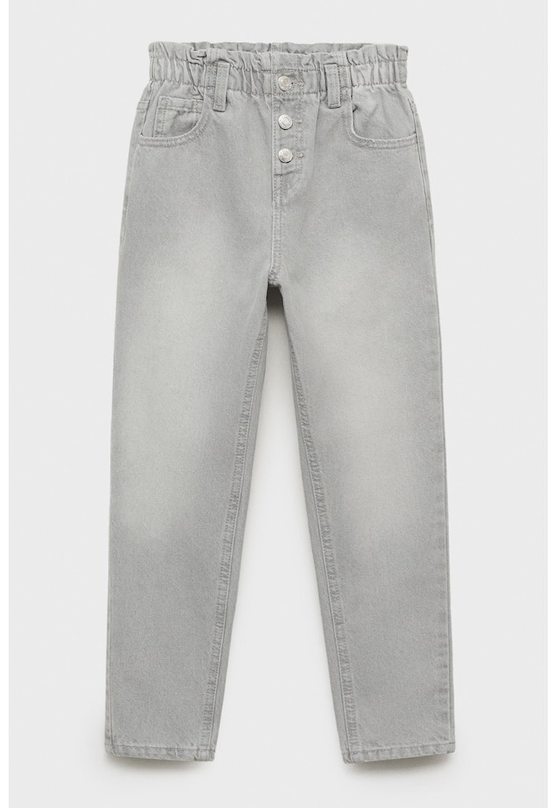 Blugi cu nasturi si talie elastica - Gri