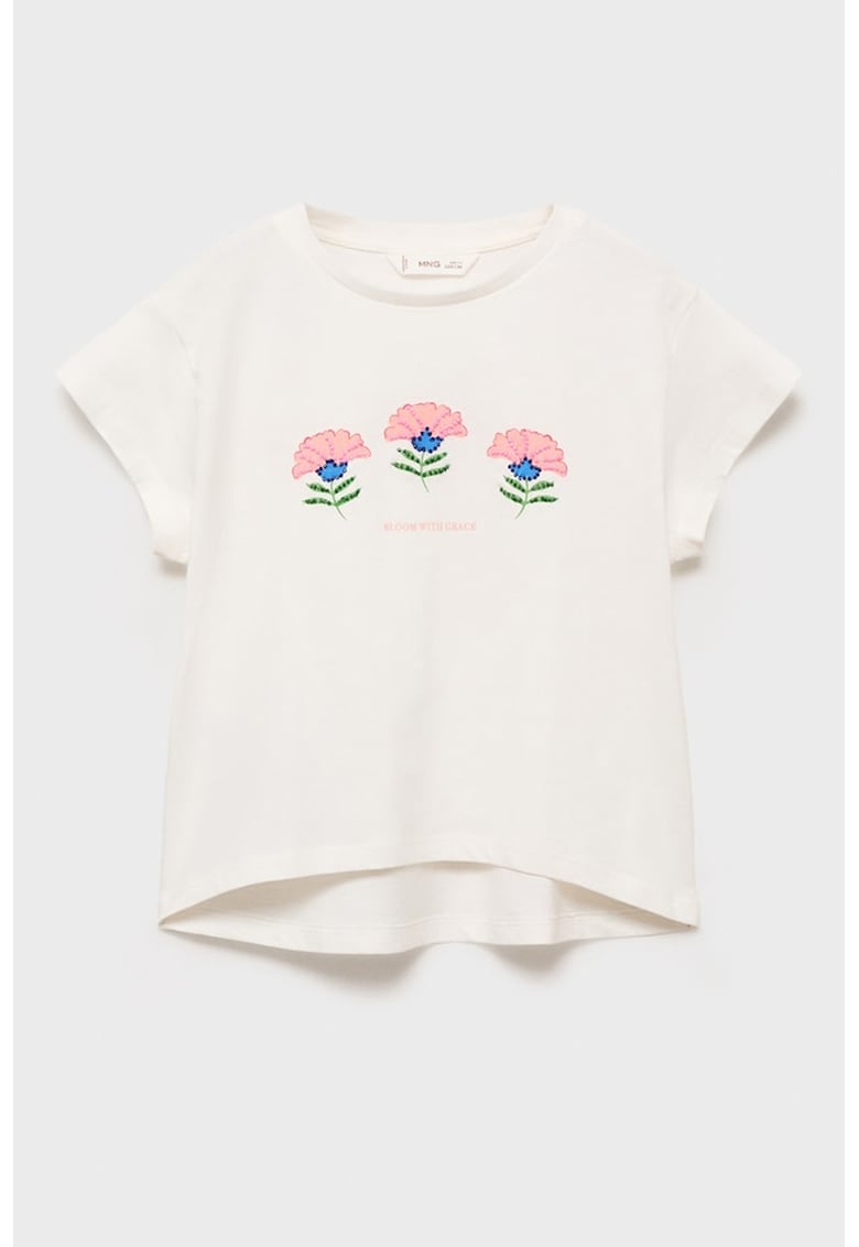 Tricou din bumbac cu imprimeu floral Tricou din bumbac cu imprimeu floral
