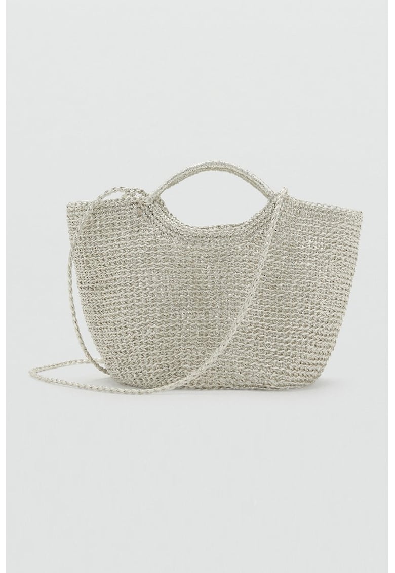 Geanta crossbody cu aspect tricotat - Maro taupe deschis