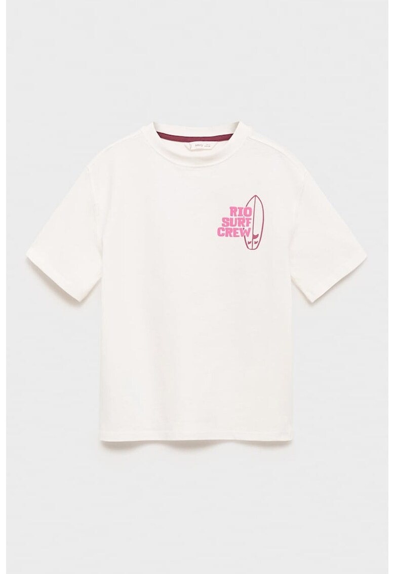 Tricou cu imprimeu grafic - Roz aprins/Alb murdar