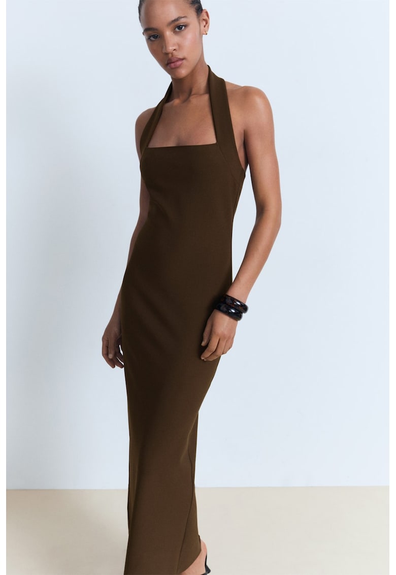 Rochie maxi cu decolteu halter