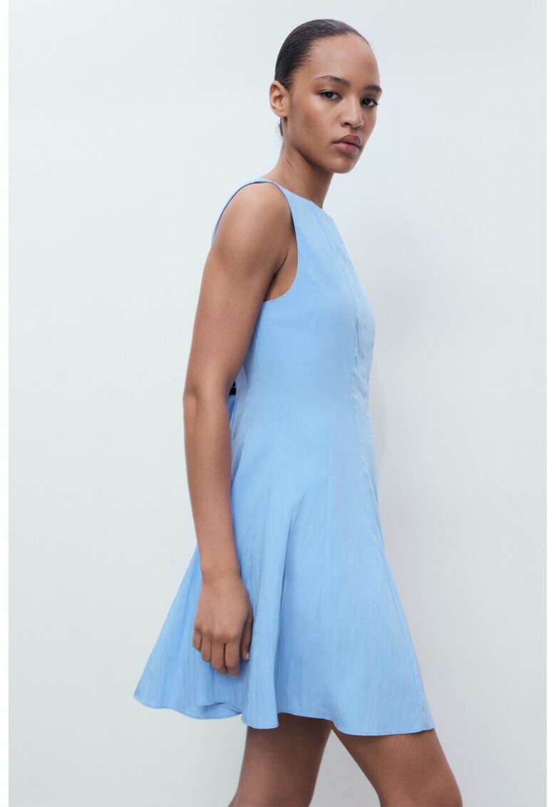 Rochie mini evazata - Albastru lavanda