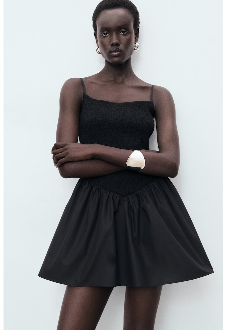 Rochie mini evazata - Negru